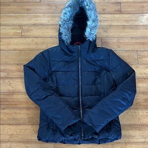 Obermeyer Women's Black Circe down  Puffer Jacket with removable Faux Fur Hood